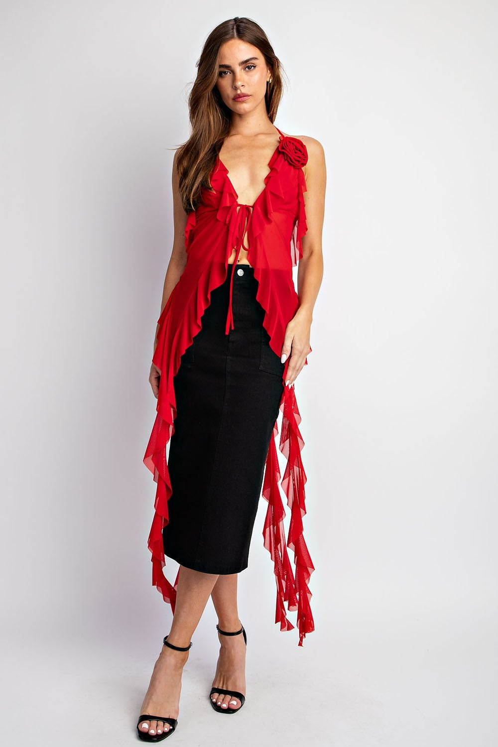 Blusa Red Mesh