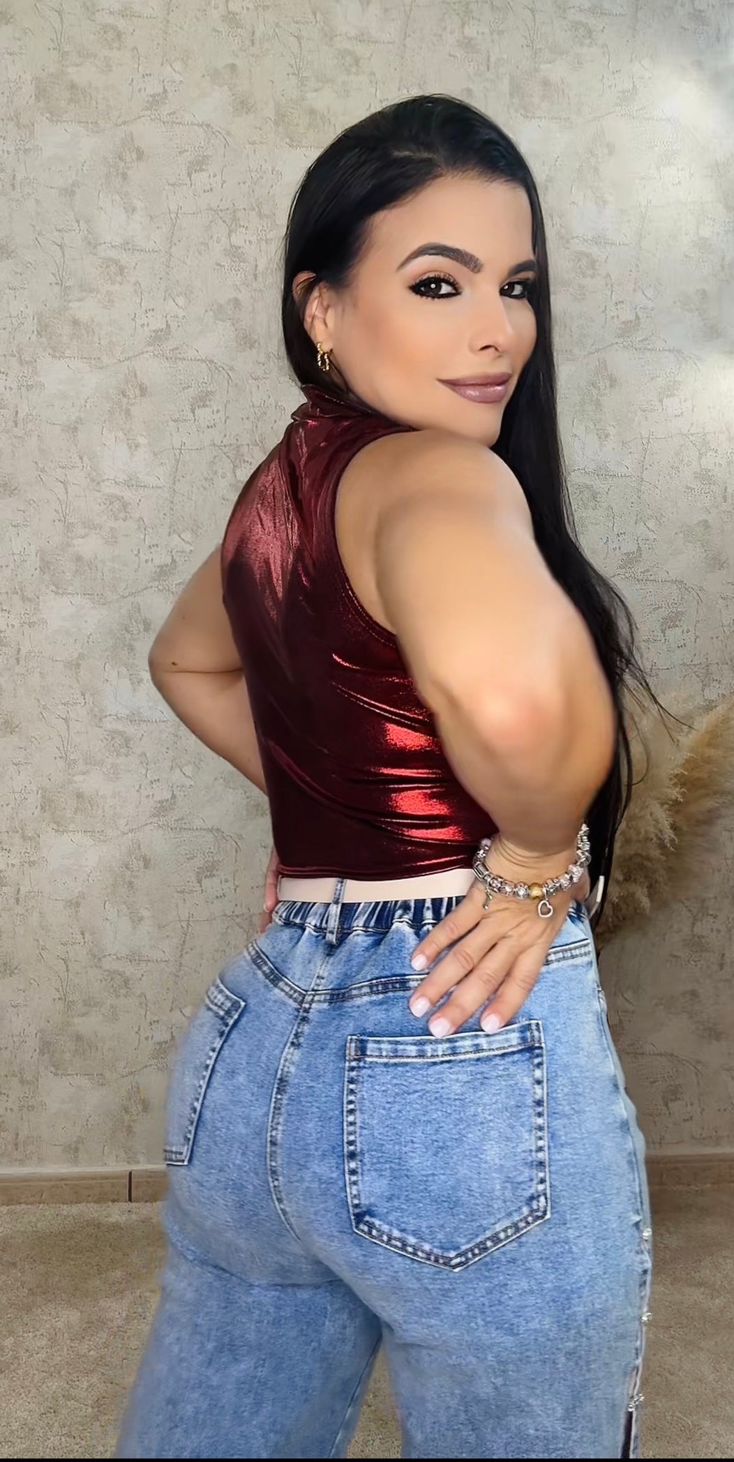 Crop Top Roja (metálica)