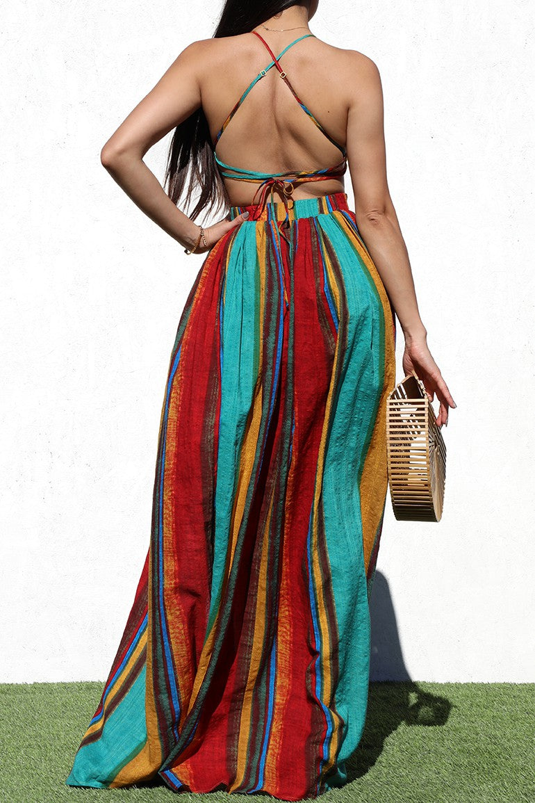 Traje Maxi Red Multi