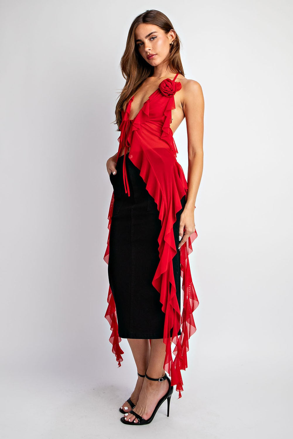 Blusa Red Mesh