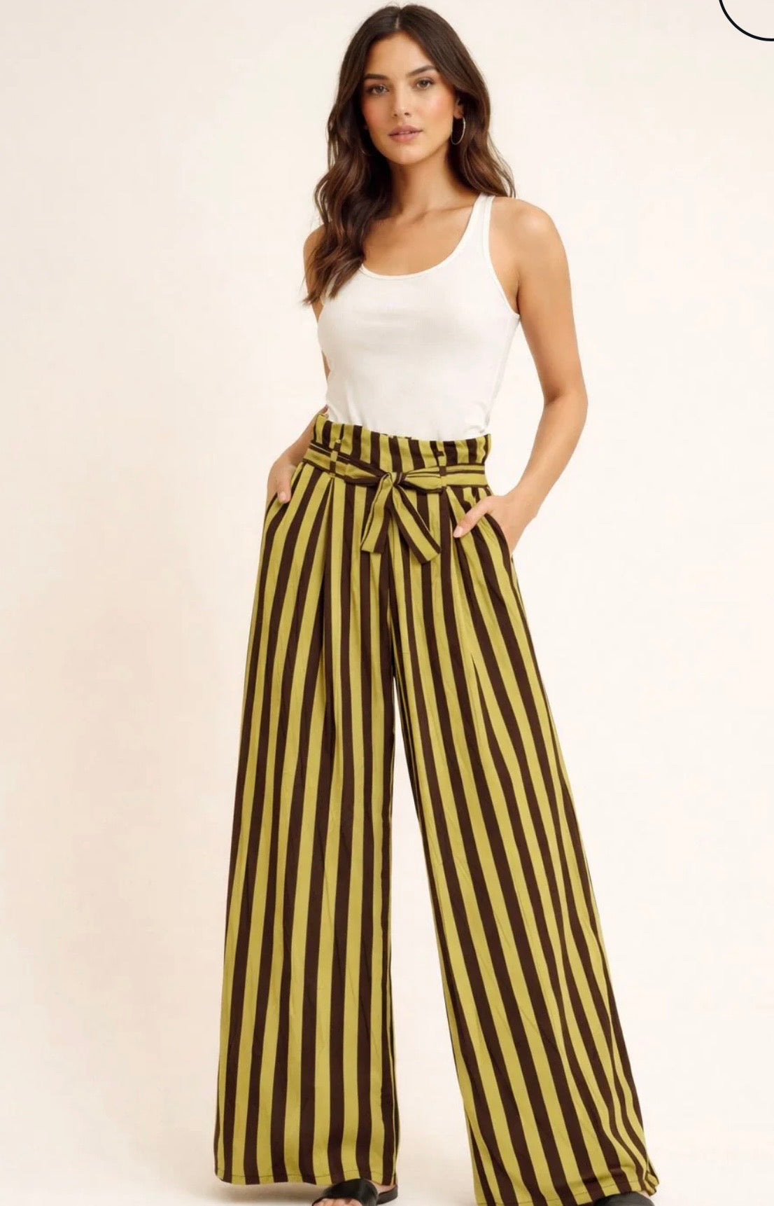 Pantalón líneas con cinto / Italiana