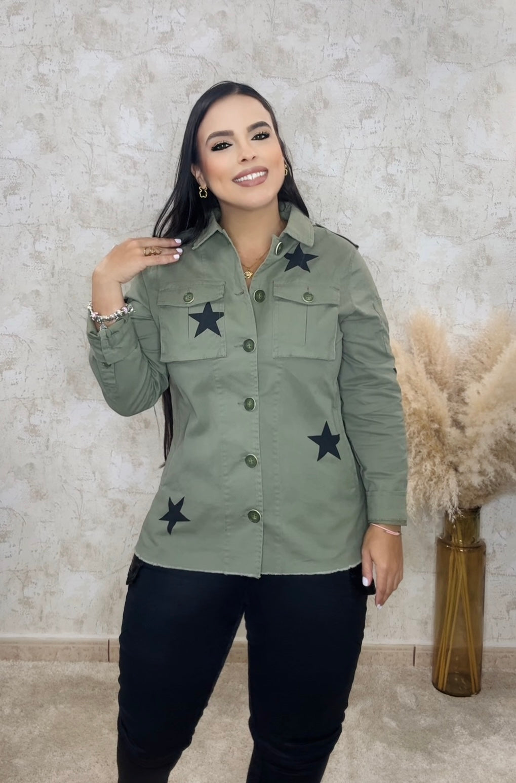 Chaqueta Olive Stars