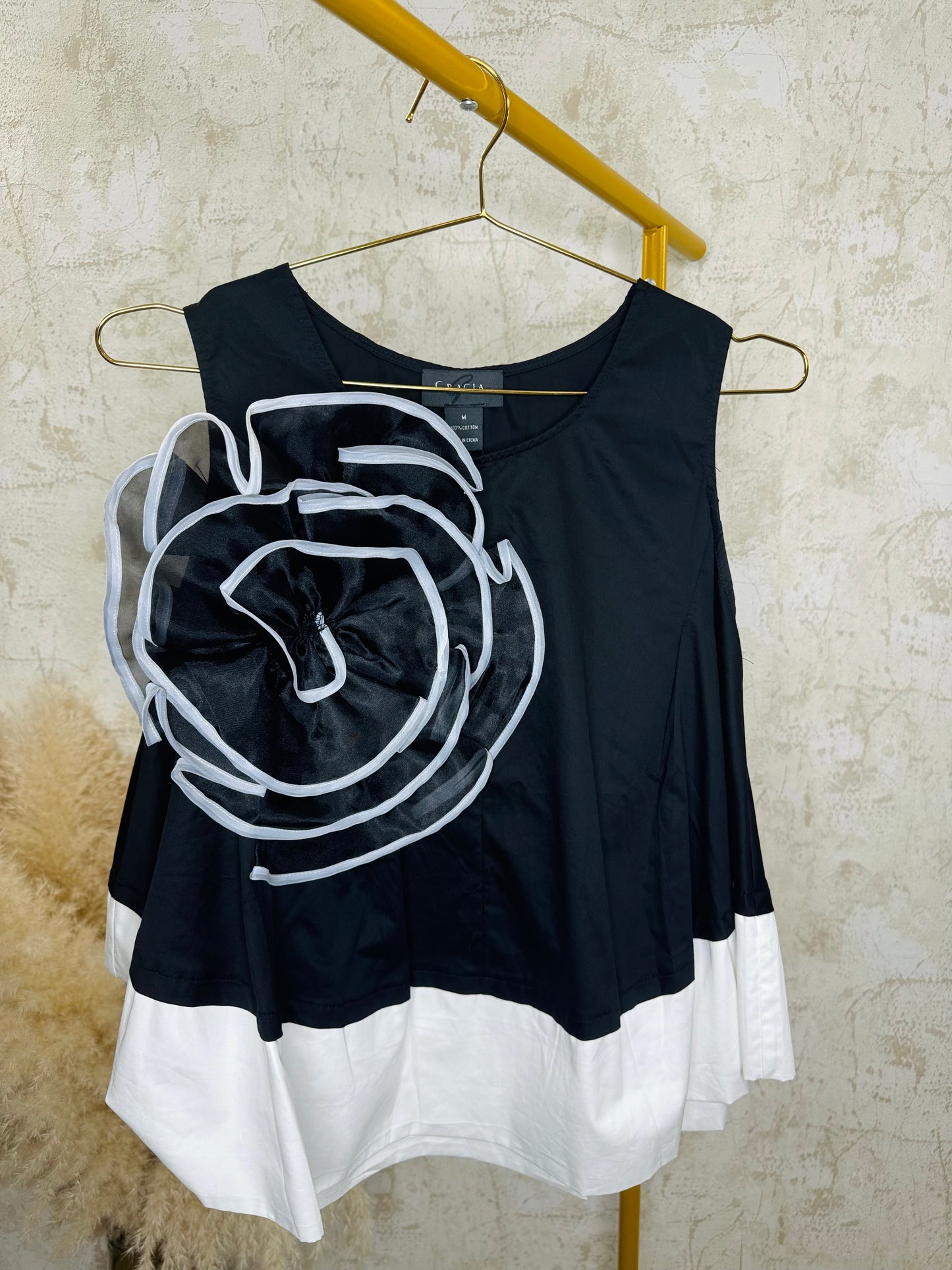 Blusa black/white GRACIA