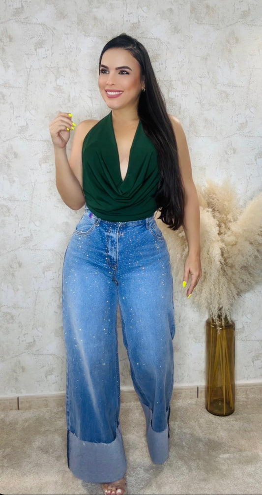 Vibrant Rhinestone Jean